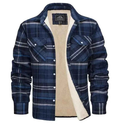 Herren Flanellhemd Kariert Schwarz Beige - IdealeKleiden