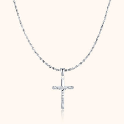 Collier pour hommes en acier inoxydable avec croix