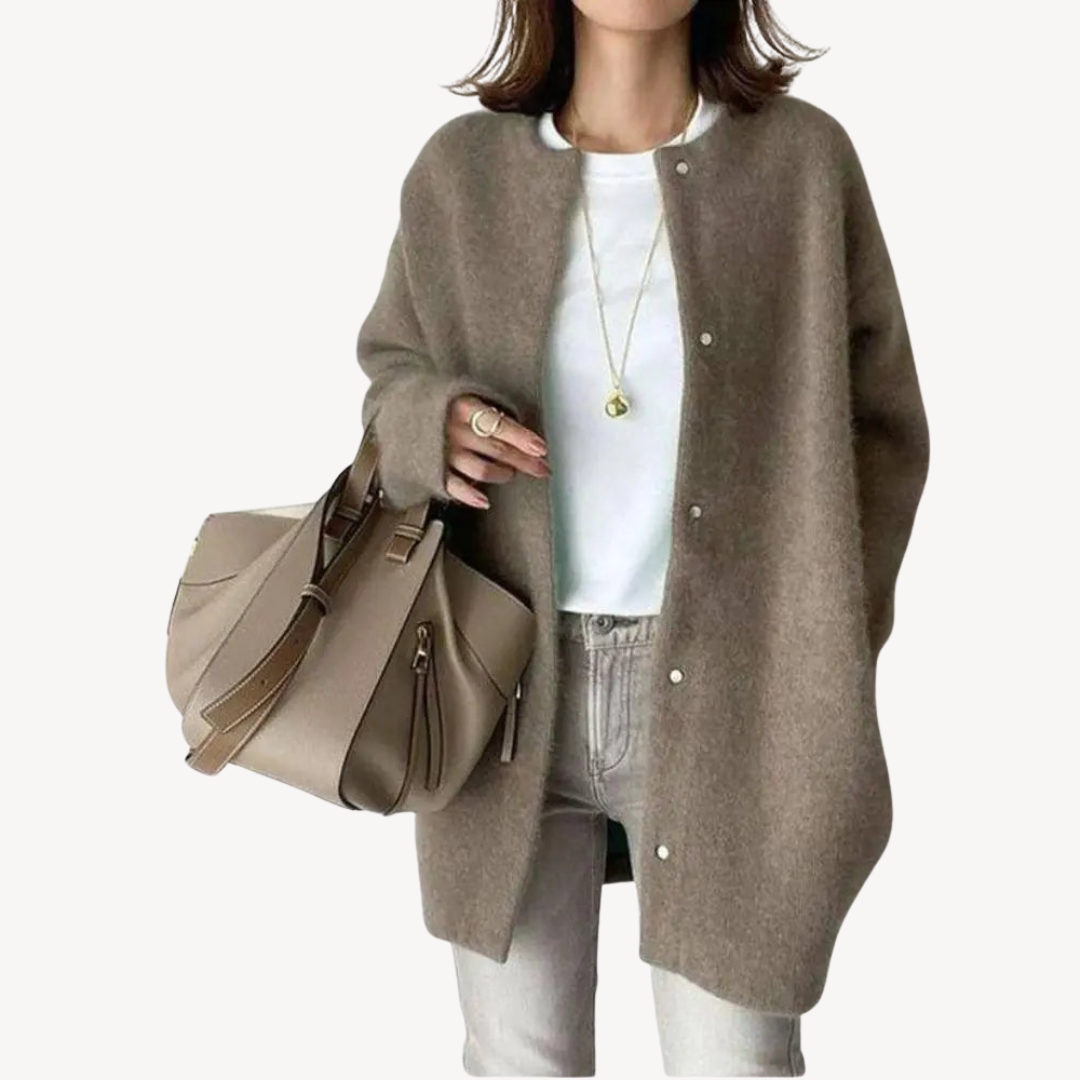 Cardigan élégant pour femme en laine avec boutons