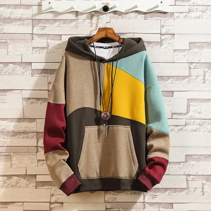Sweat à capuche patchwork stylé