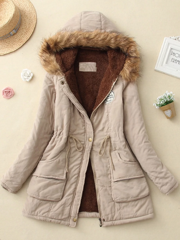 Parka slim chic à capuche pour femme