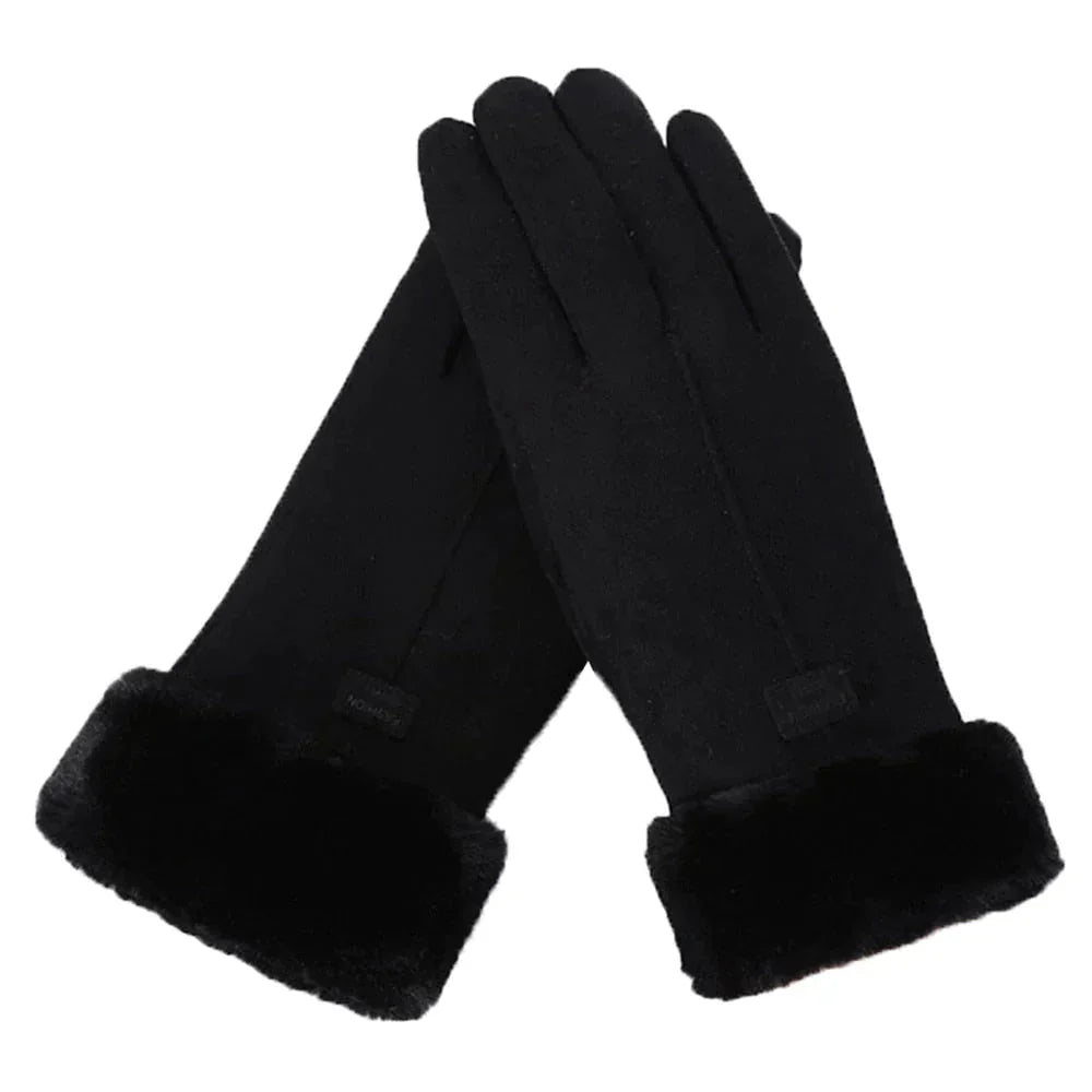Gants élégants pour femme bordés de fourrure