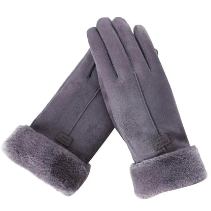 Gants élégants pour femme bordés de fourrure