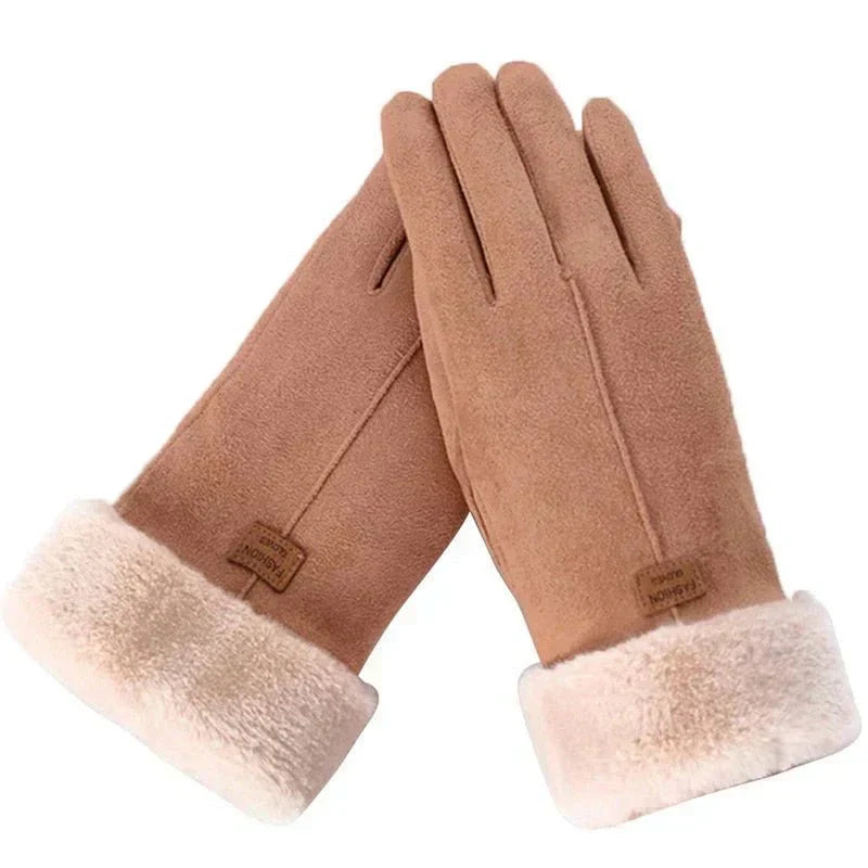Gants élégants pour femme bordés de fourrure
