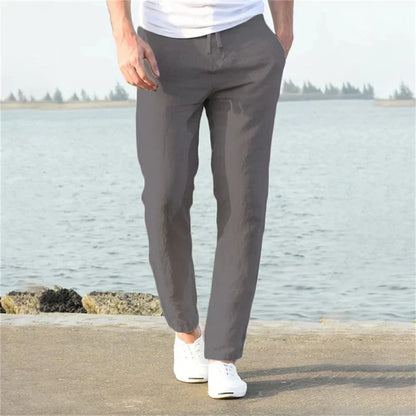 Pantalon en lin homme léger confortable été