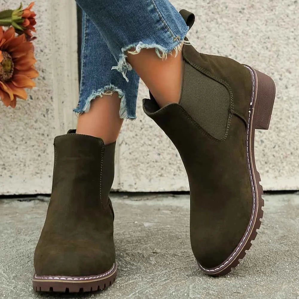 Élégantes bottines Chelsea tige en cuir