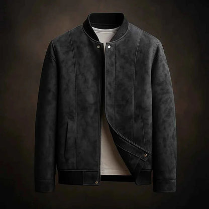 Blouson aviateur élégant en cuir style vintage