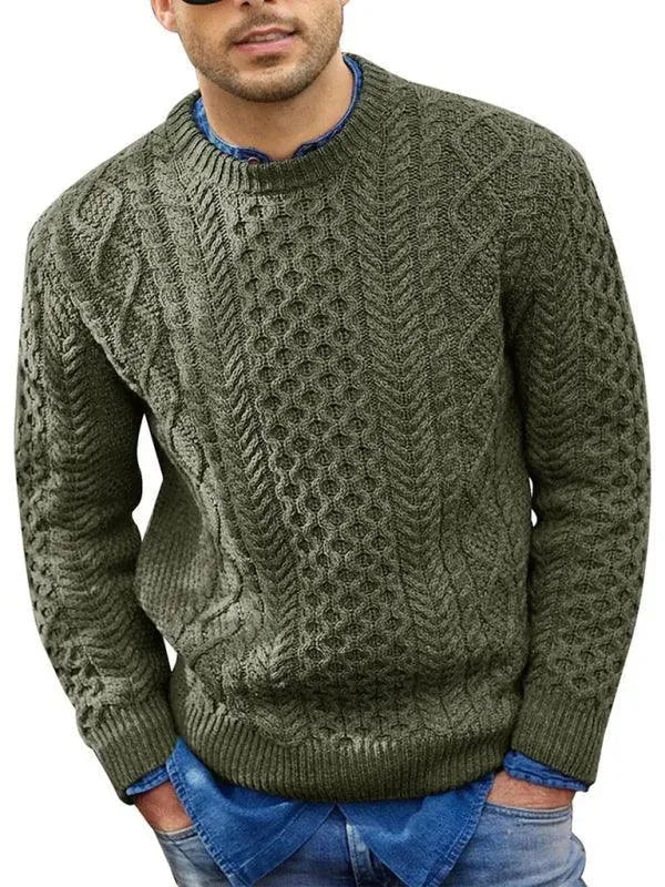 Pull-overs stylés pour hommes avec col en maille torsadée