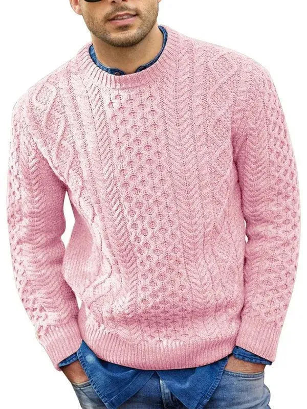 Pull-overs stylés pour hommes avec col en maille torsadée