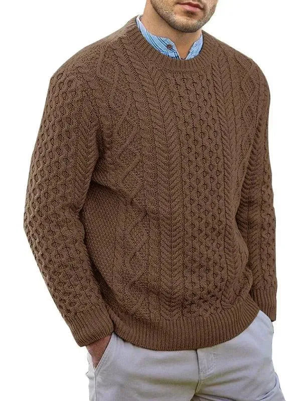 Stylische Herrenpullover Kabel Hals Design - IdealeKleiden