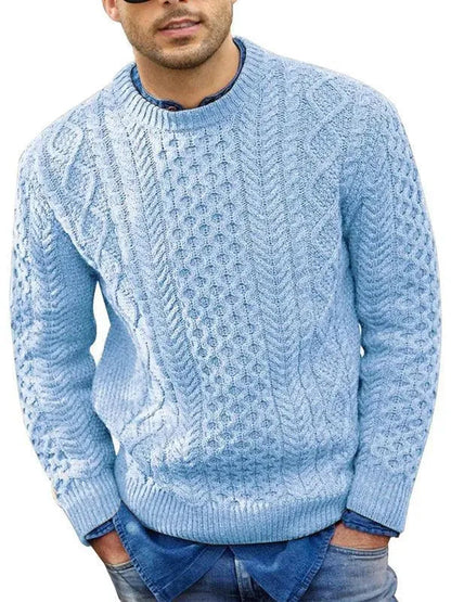 Pull-overs stylés pour hommes avec col en maille torsadée