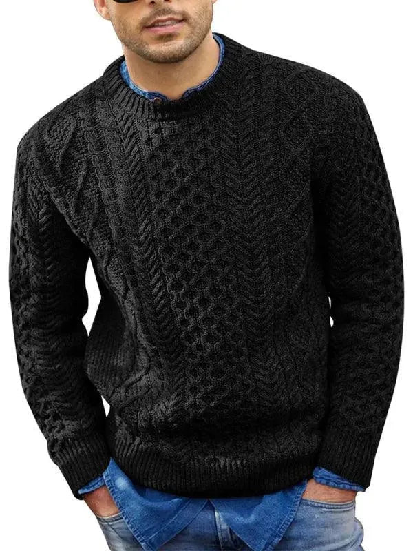 Pull-overs stylés pour hommes avec col en maille torsadée