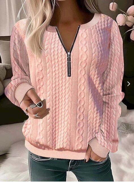 Chandails en tricot douillets à col rond pour femmes