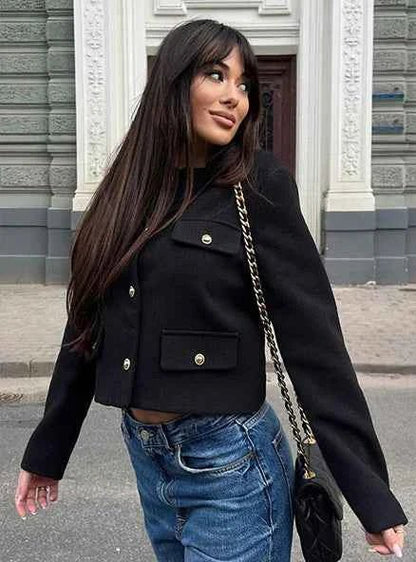 Veste en cuir classique aspect vintage