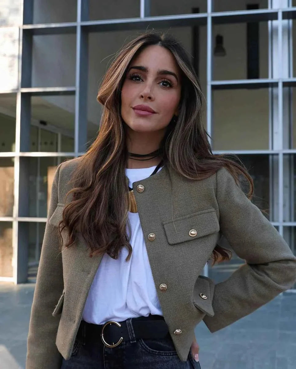 Veste en cuir classique aspect vintage