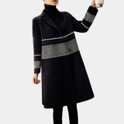 Manteau d'hiver élégant mi-long et chaud pour femme