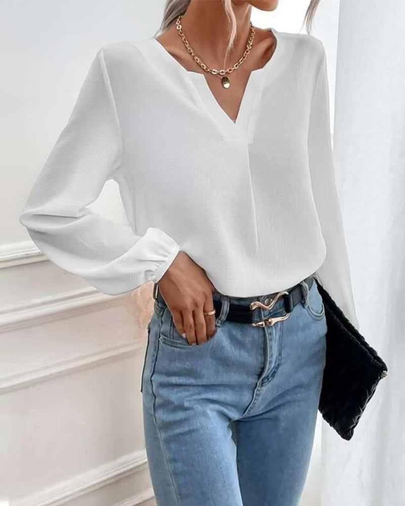 Robe longue élégante à manches longues unie pour femme