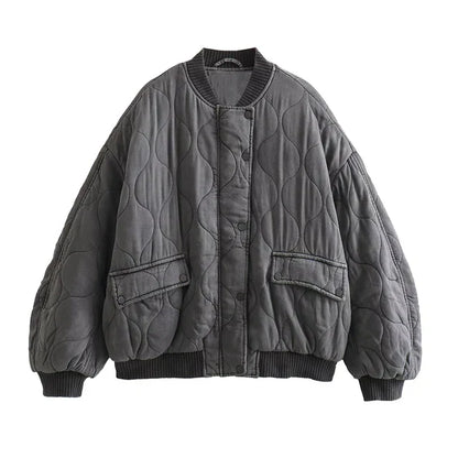 Bomber oversize gris pour femme