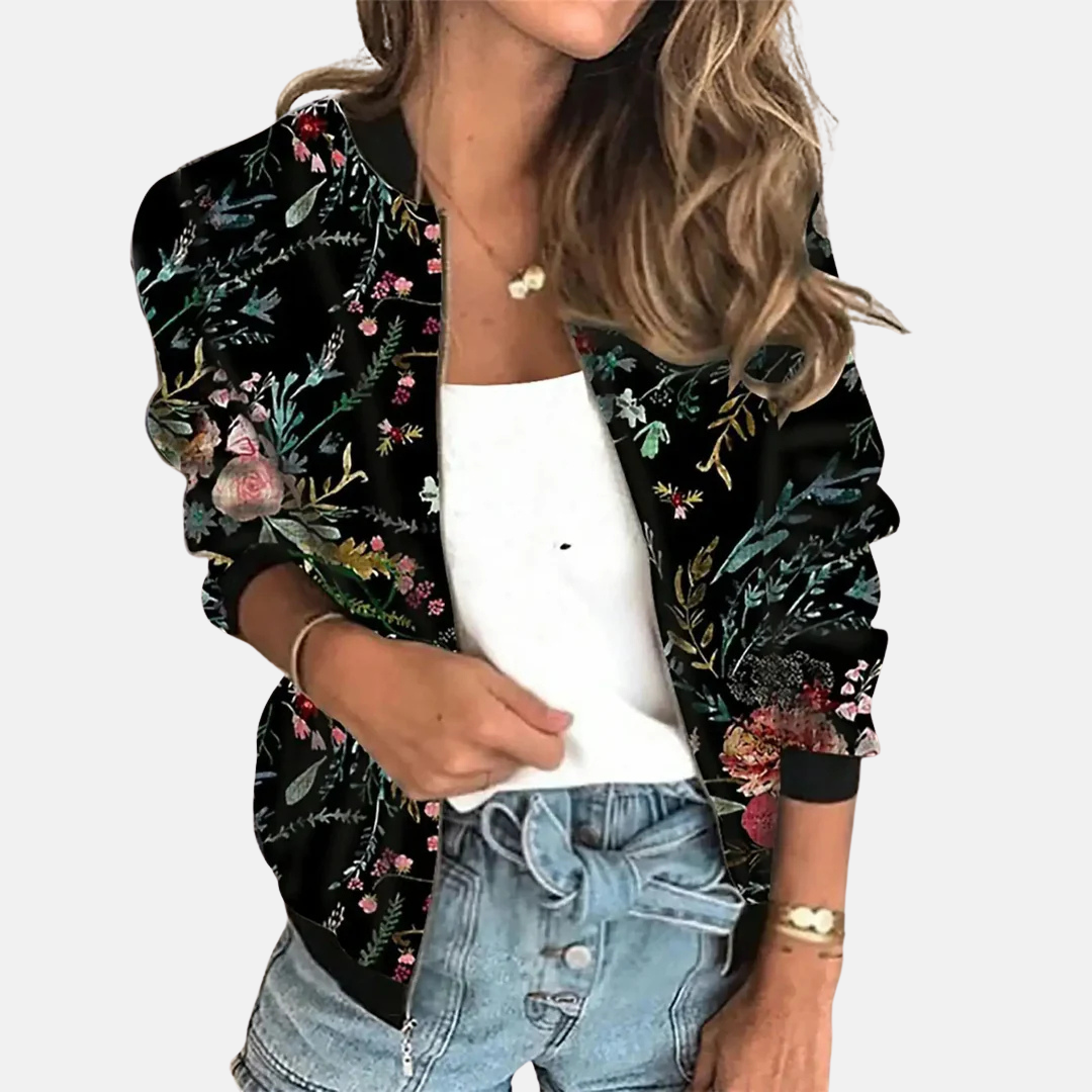 Blouson aviateur rétro pour femmes, motif tendance