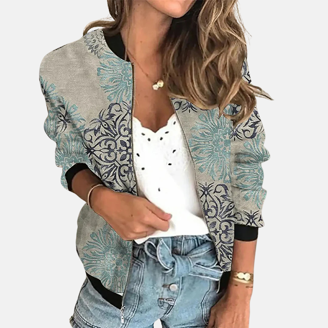 Blouson aviateur rétro pour femmes, motif tendance