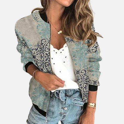 Blouson aviateur rétro pour femmes, motif tendance