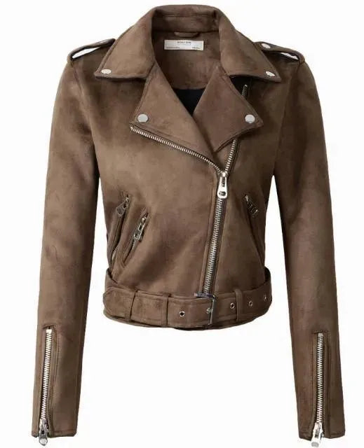 Veste en cuir femme style motard