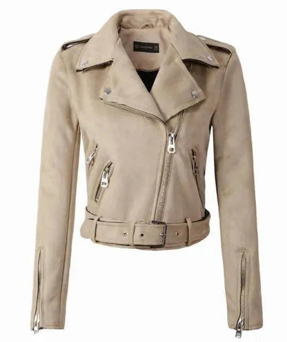 Veste en cuir femme style motard
