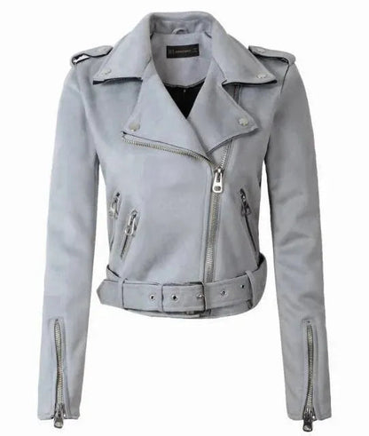 Veste en cuir femme style motard