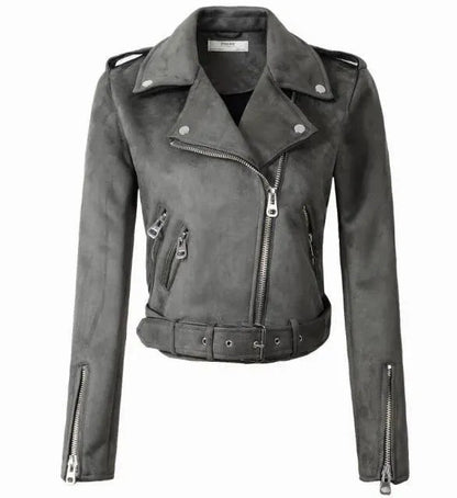 Veste en cuir femme style motard