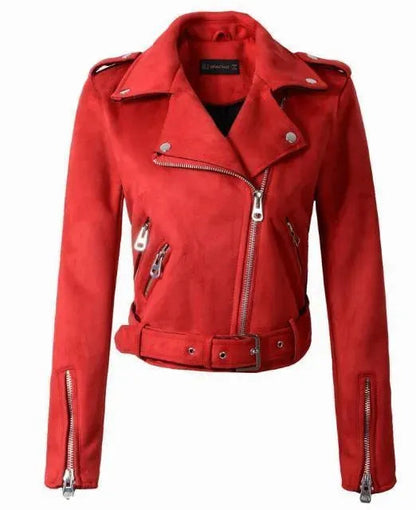 Veste en cuir femme style motard