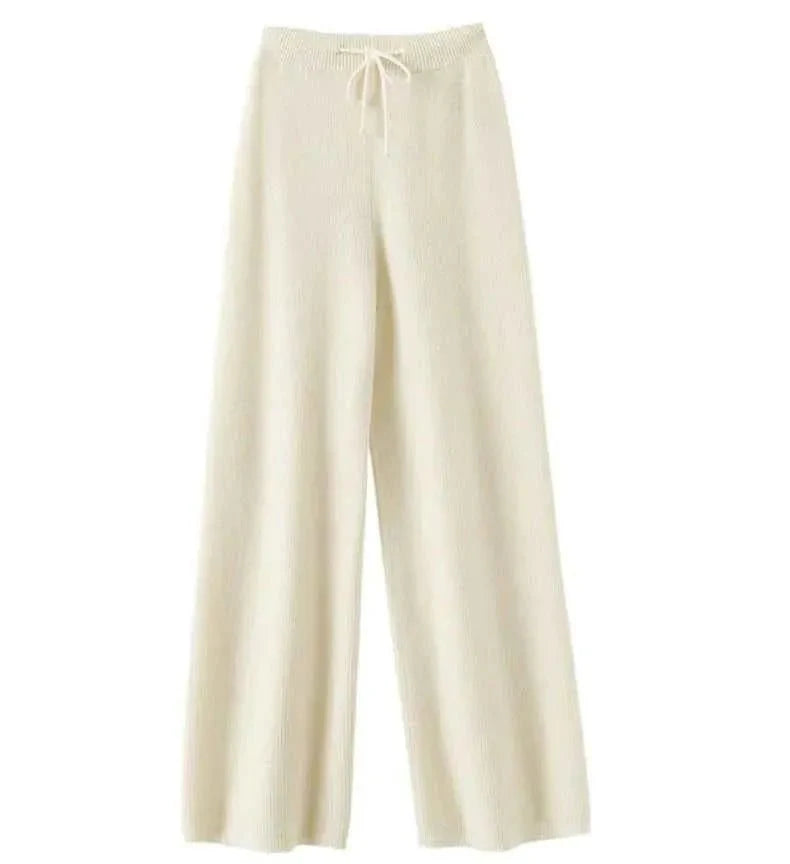 Pantalon en maille ample 100 % laine Confortable