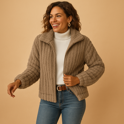 Veste teddy douillette tendance pour femme