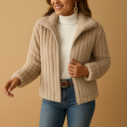 Frauen Fleecejacke Stehkragen Warm Herbstmodell - IdealeKleiden