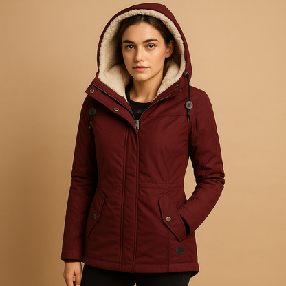 Veste d'hiver élégante pour femme avec capuche, à la mode