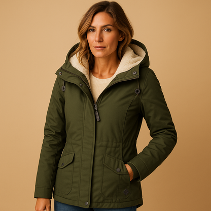 Veste d'hiver élégante pour femme avec capuche, à la mode