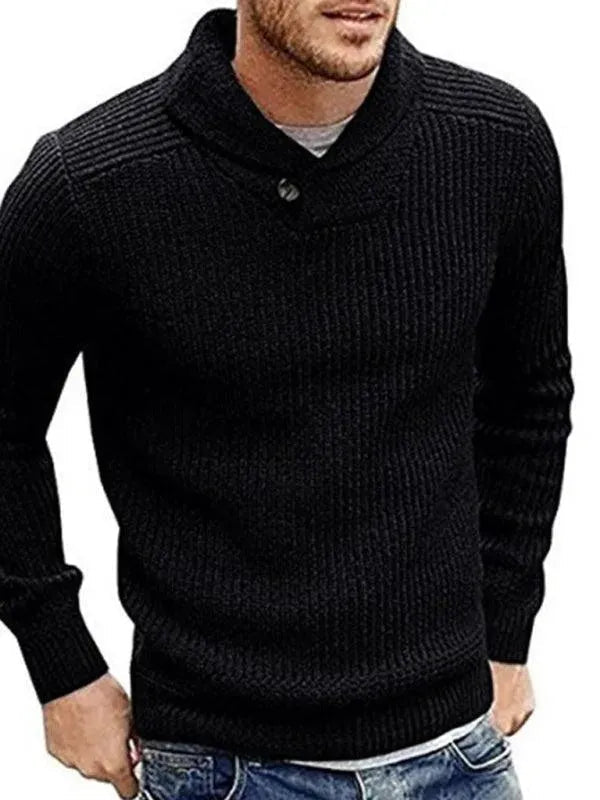 Pull élégant col en V homme