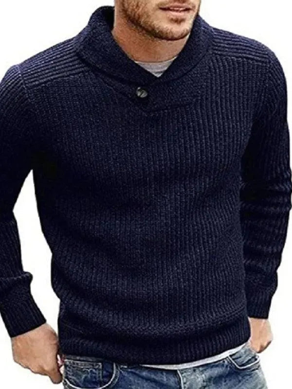 Pull élégant col en V homme