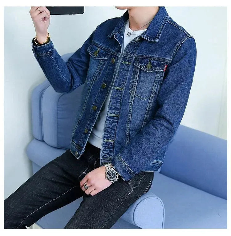Veste en jean tendance pour homme coupe réversible