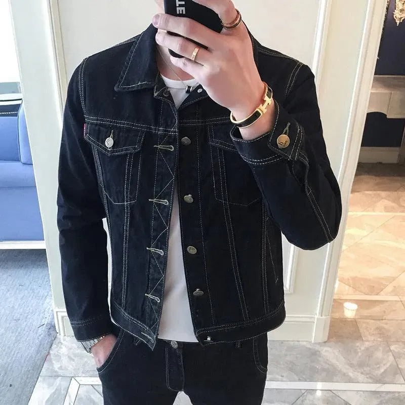 Veste en jean tendance pour homme coupe réversible