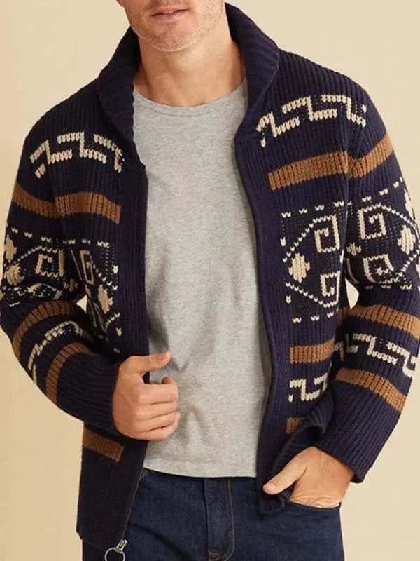 Cardigan pull Jacquard élégant pour homme