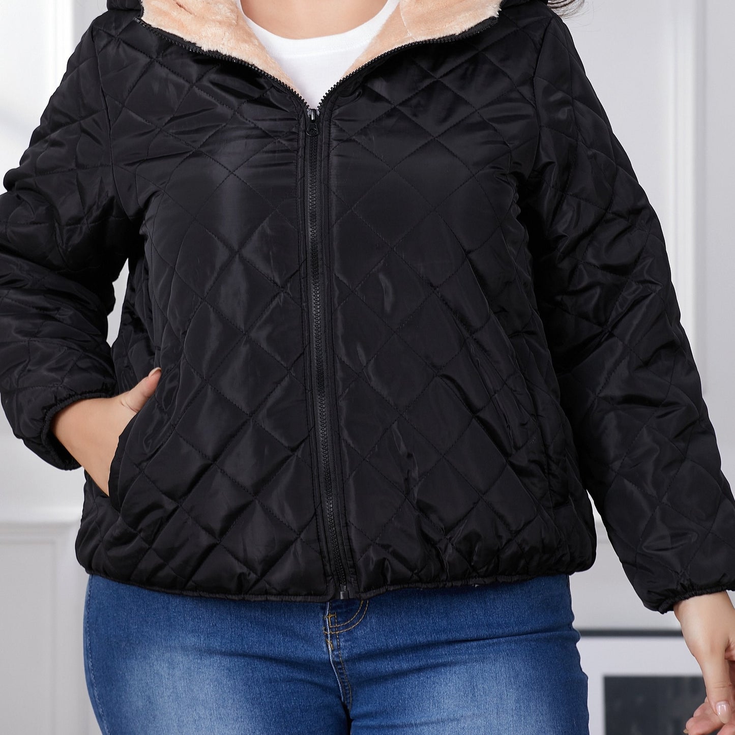 Doudoune Grande Taille Capuche Colorée