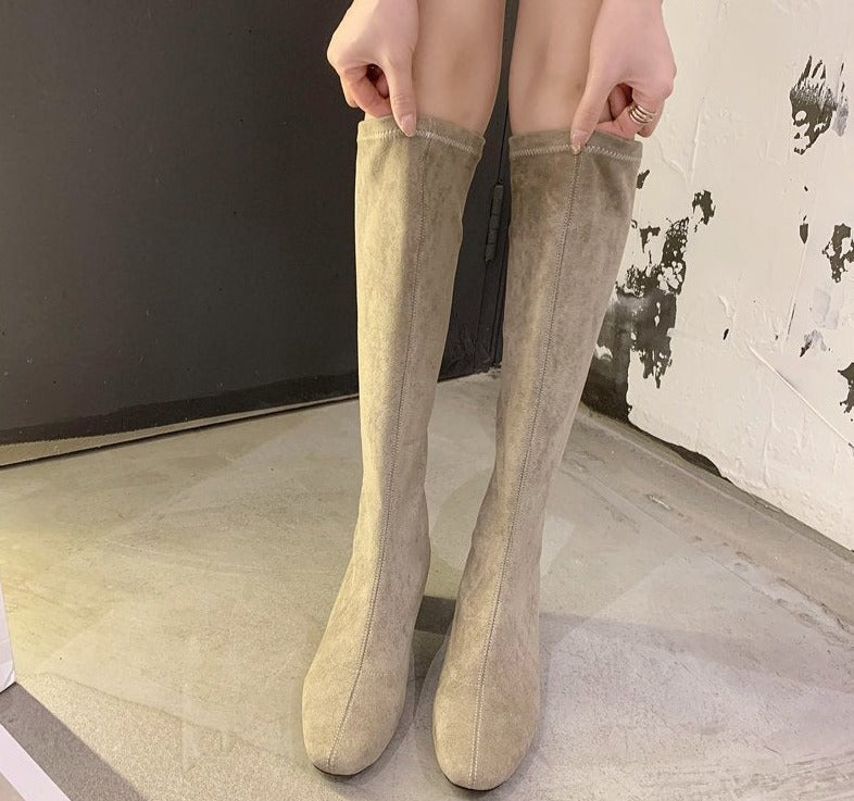 Bottes confortables à talon bloc pour femme