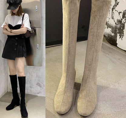 Bequeme Stiefel Mit Blockabsatz Damen - IdealeKleiden