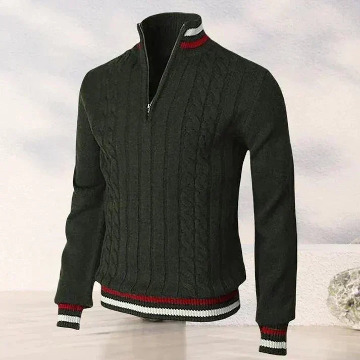 Pull pour homme torsadé gris classique