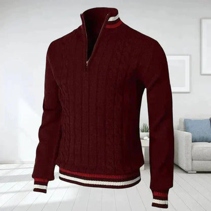 Pull pour homme torsadé gris classique