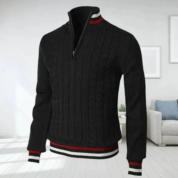 Pull pour homme torsadé gris classique