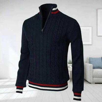 Pull pour homme torsadé gris classique