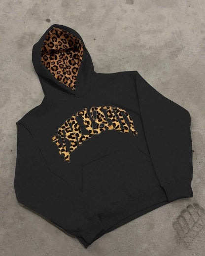 Sweat à capuche léopard stylé et sportif