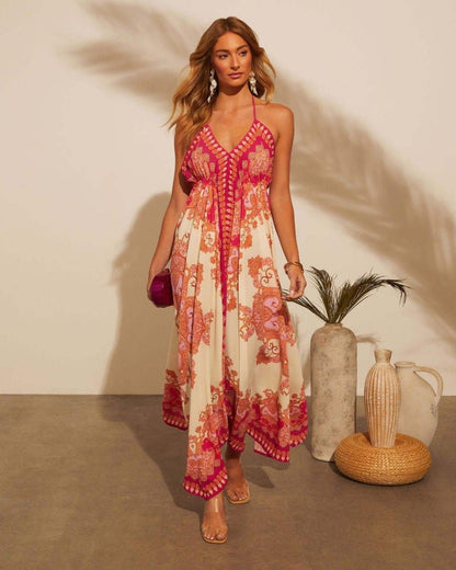 Robe d'été bohème chic avec ourlet à volants