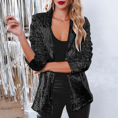 Blazer élégant femme effet brillant